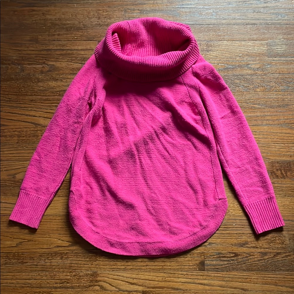 Anthropologie Moth Brenta Bright Pink Cowl Neck Sweater